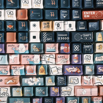 68 Tasten Lofree Xiaoqiao Theme Tastatur-Tastenkappen OEM PBT Sublimation Gaming Mechanische Tastatur Zubehör Benutzerdefinierte DIY-Tastenkappe Geschenk